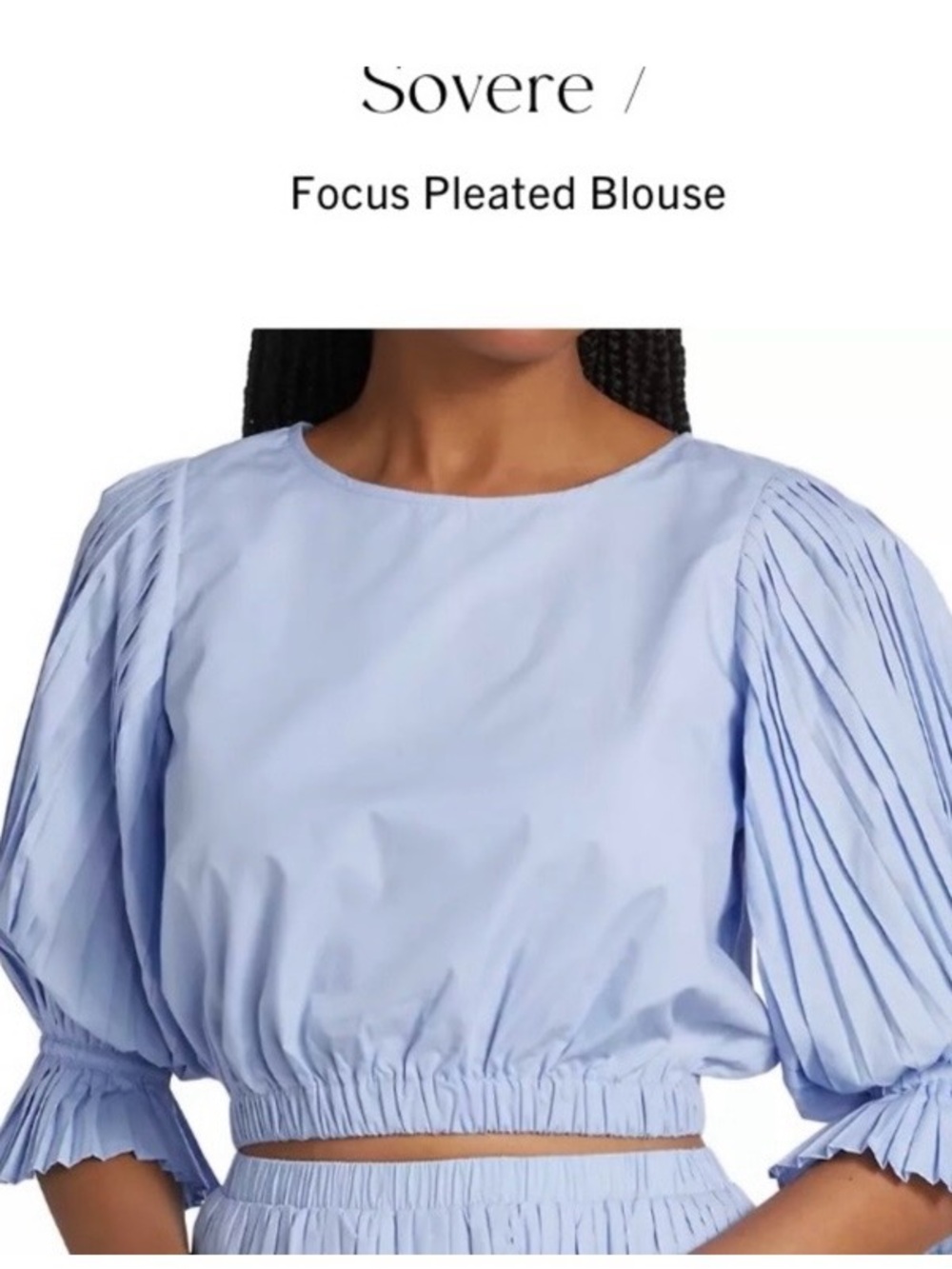 SOVERE Women’s Focus Pleated blouse. Lt blue. Sz 4. NWOT